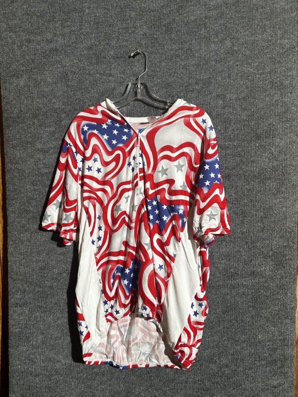 Performance Shirt Mens 2XL Red White Blue Full Zip Cycling Jersey USA Flag Top